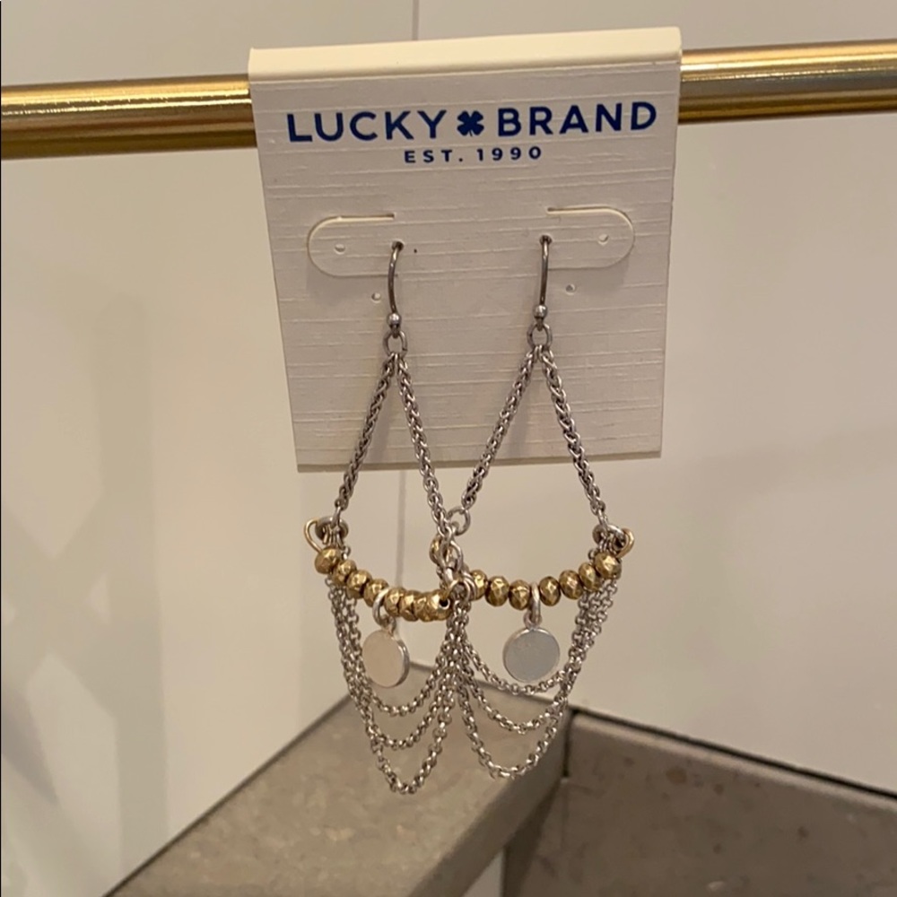 Lucky Chandelier Earrings - silver and gold